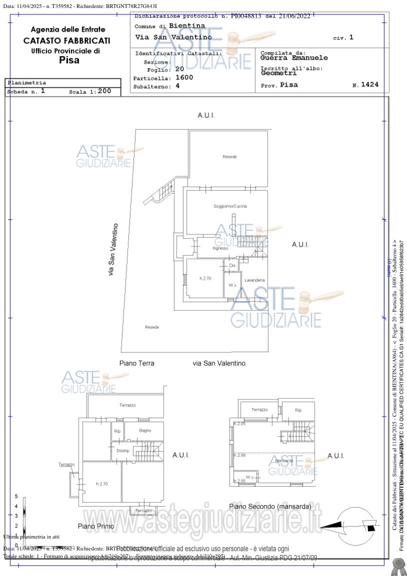 Planimetria del bene