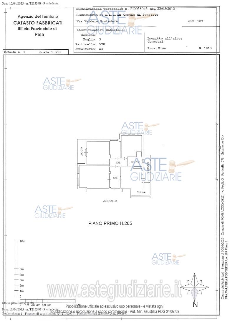 Planimetria del bene