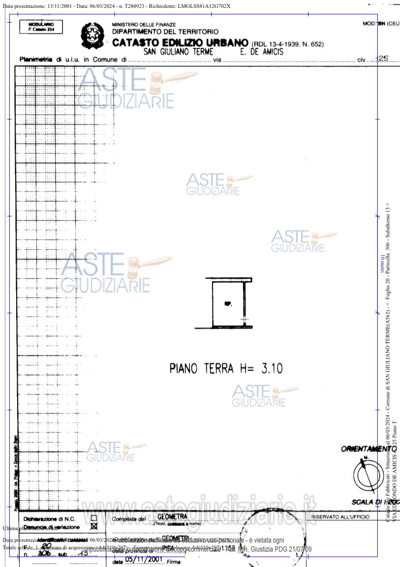 Planimetria del bene
