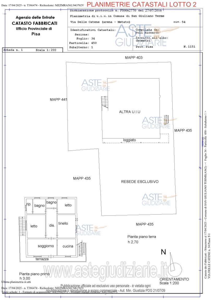 Planimetria del bene