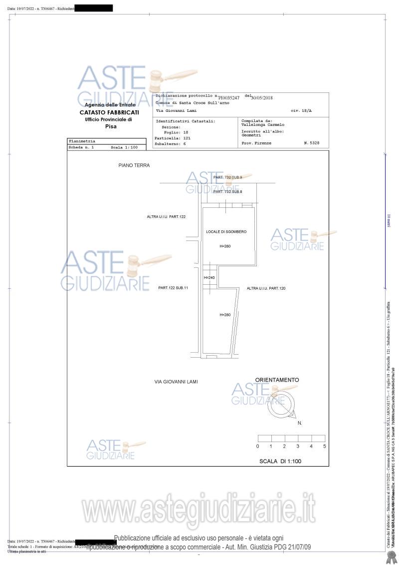 Planimetria del bene