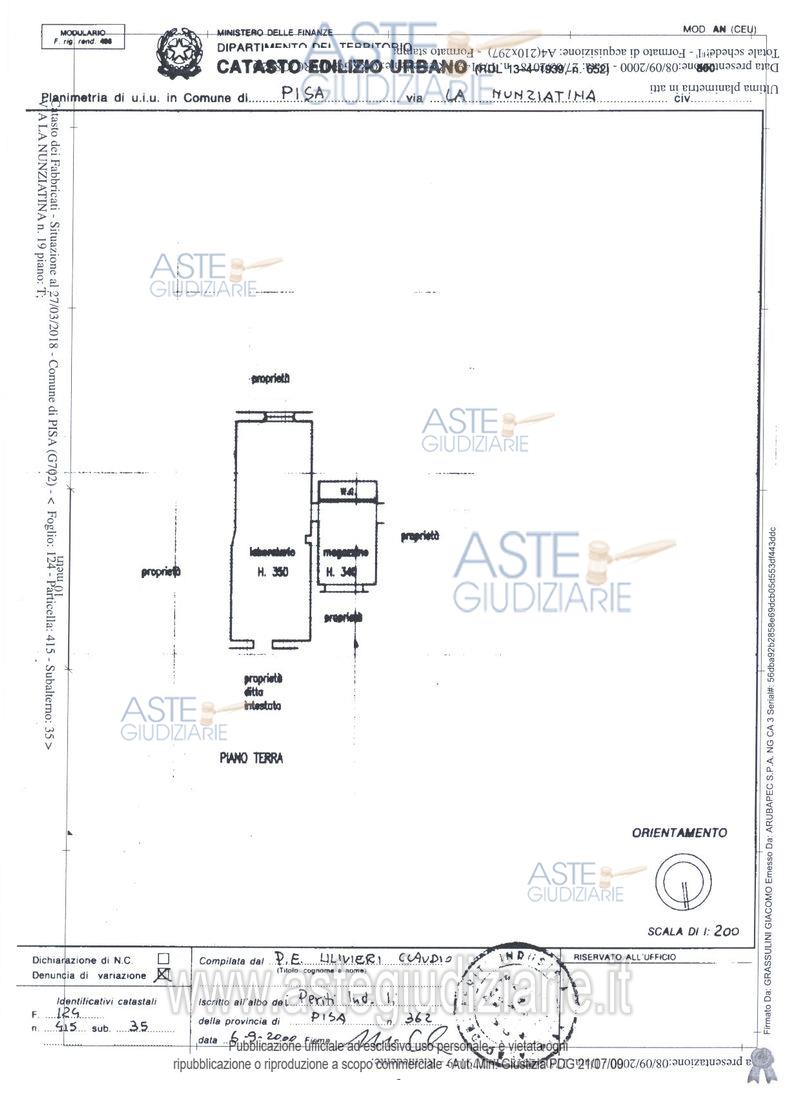 Planimetria del bene