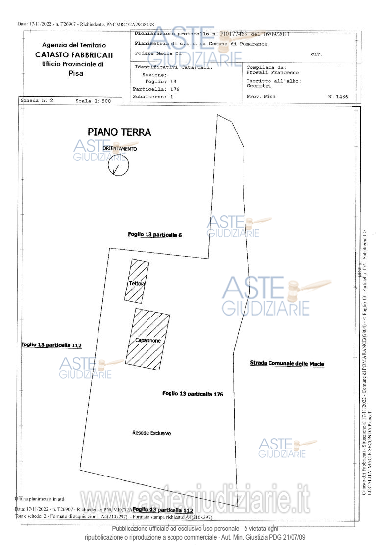 Planimetria del bene