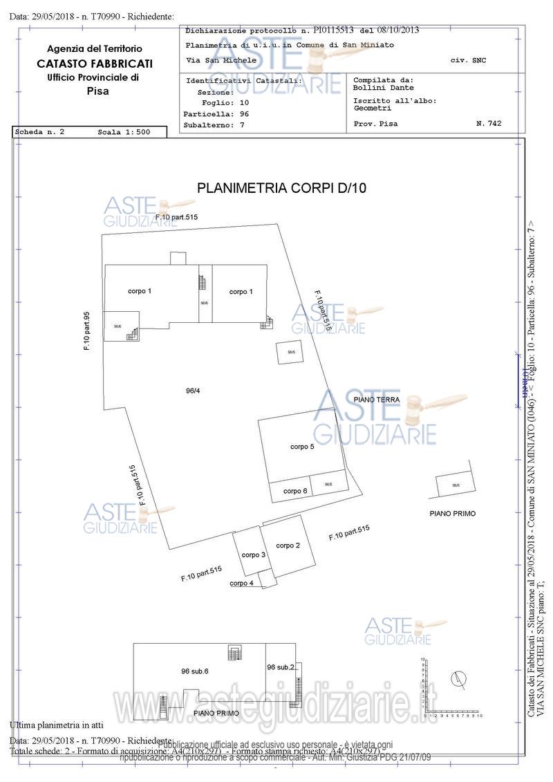 Planimetria del bene