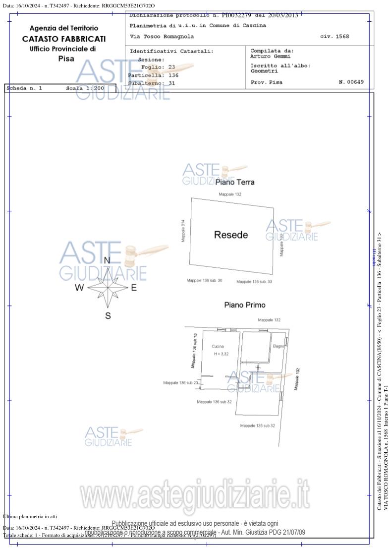 Planimetria del bene