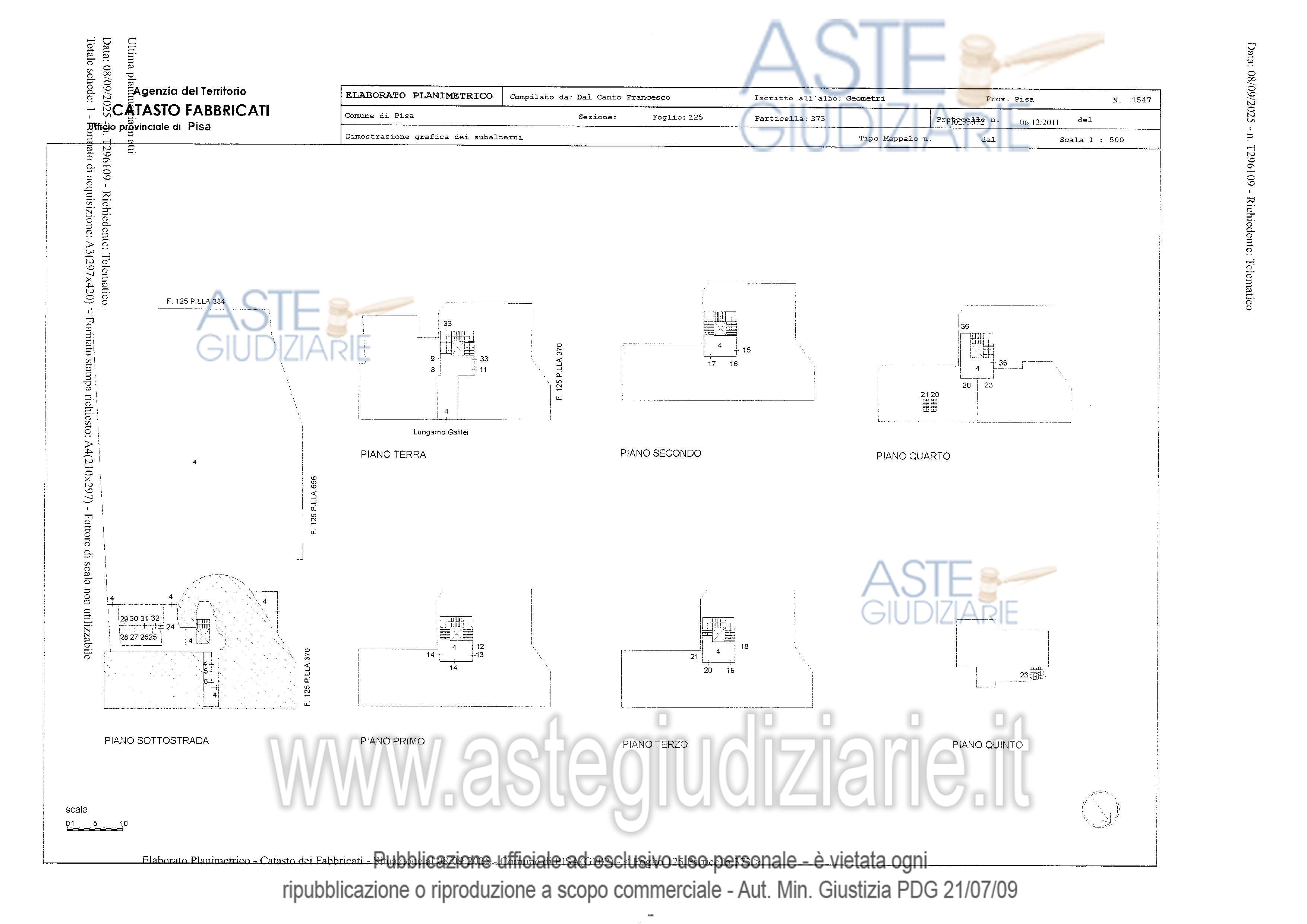 Planimetria del bene