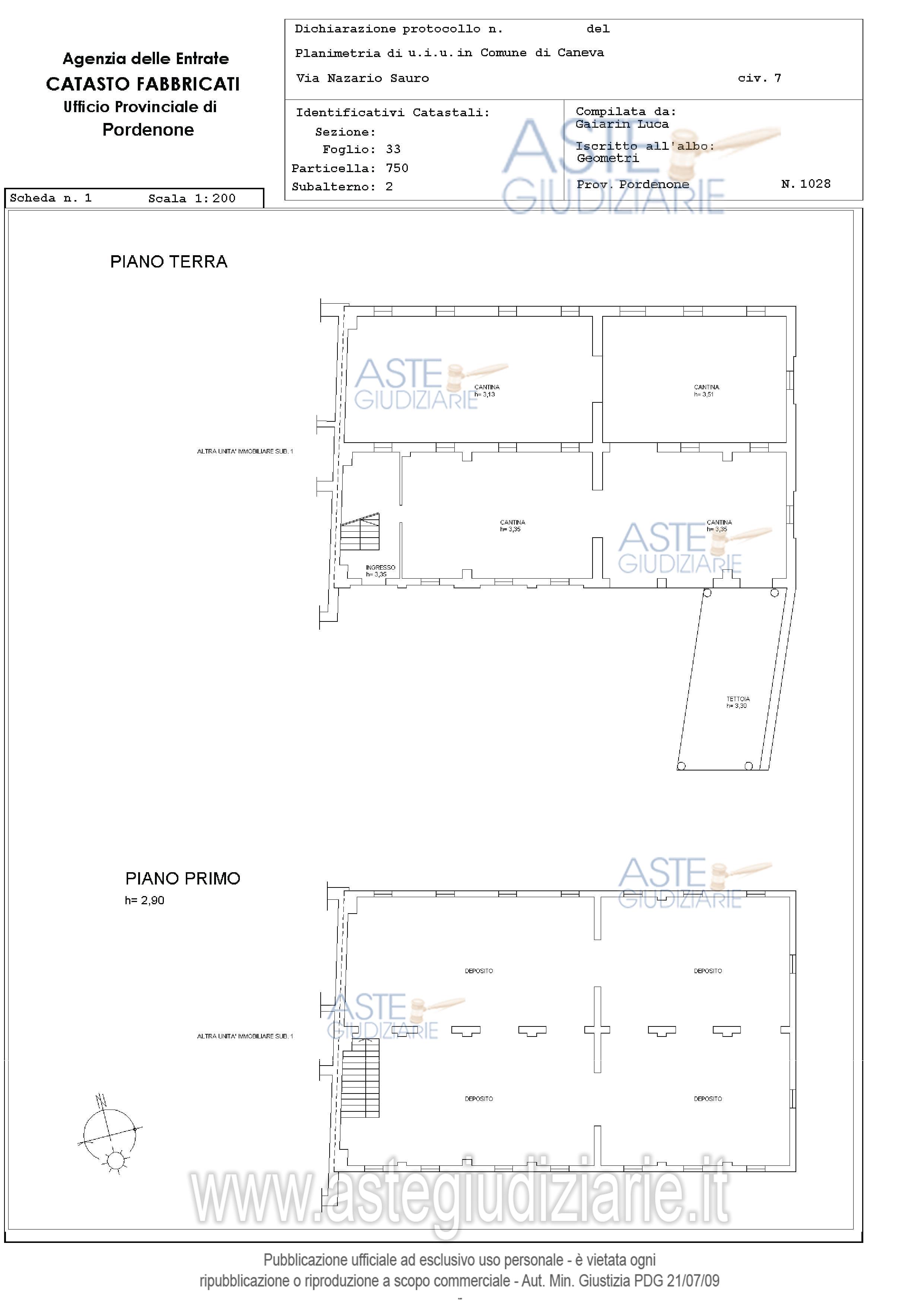 Planimetria del bene