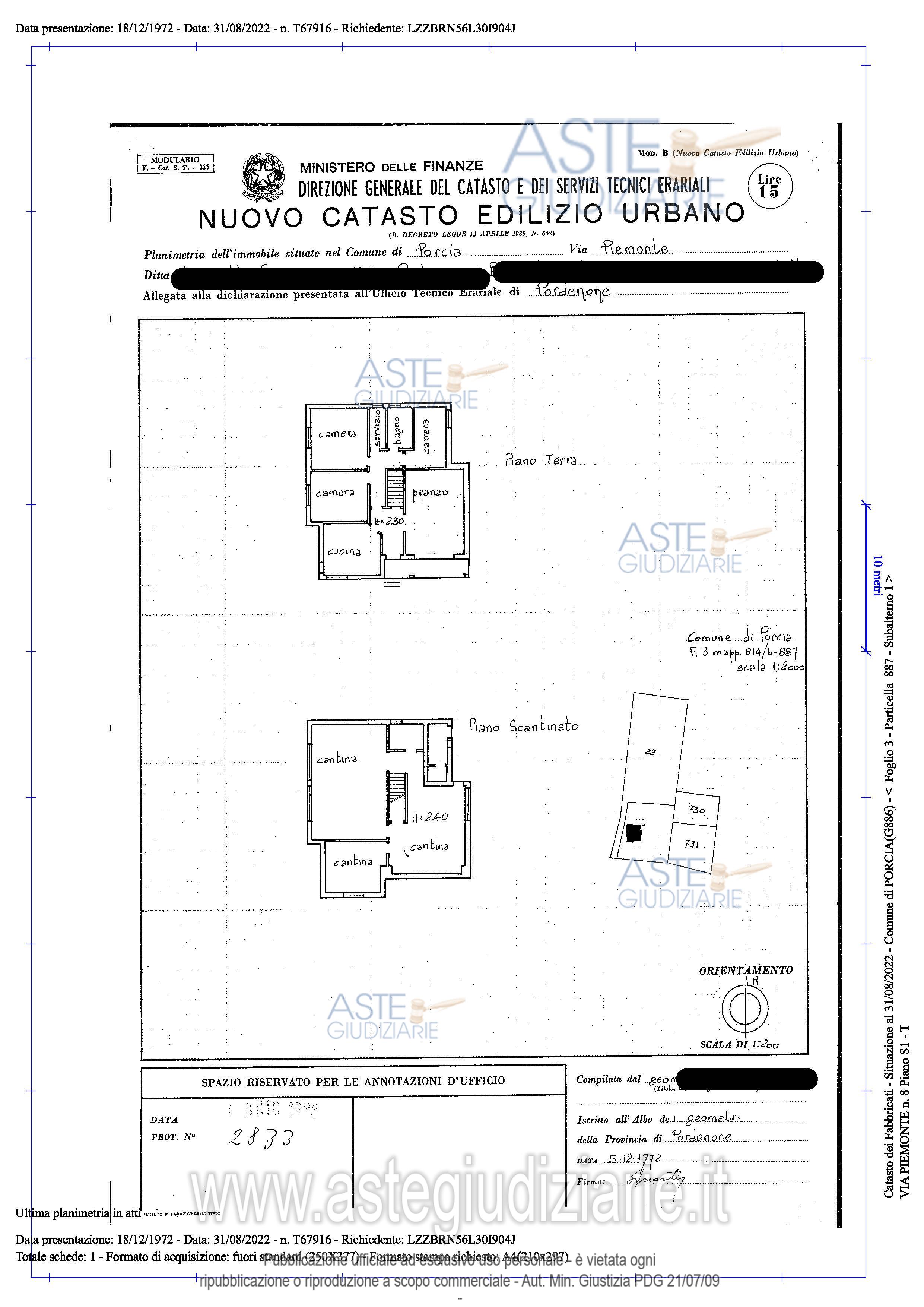 Planimetria del bene