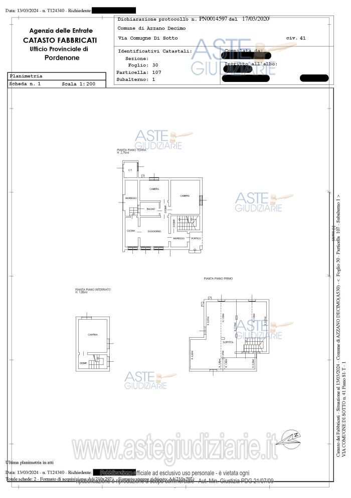 Planimetria del bene