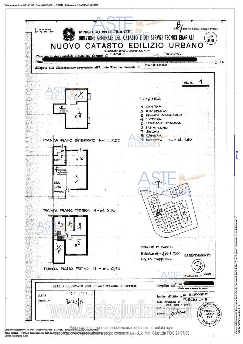 Planimetria del bene