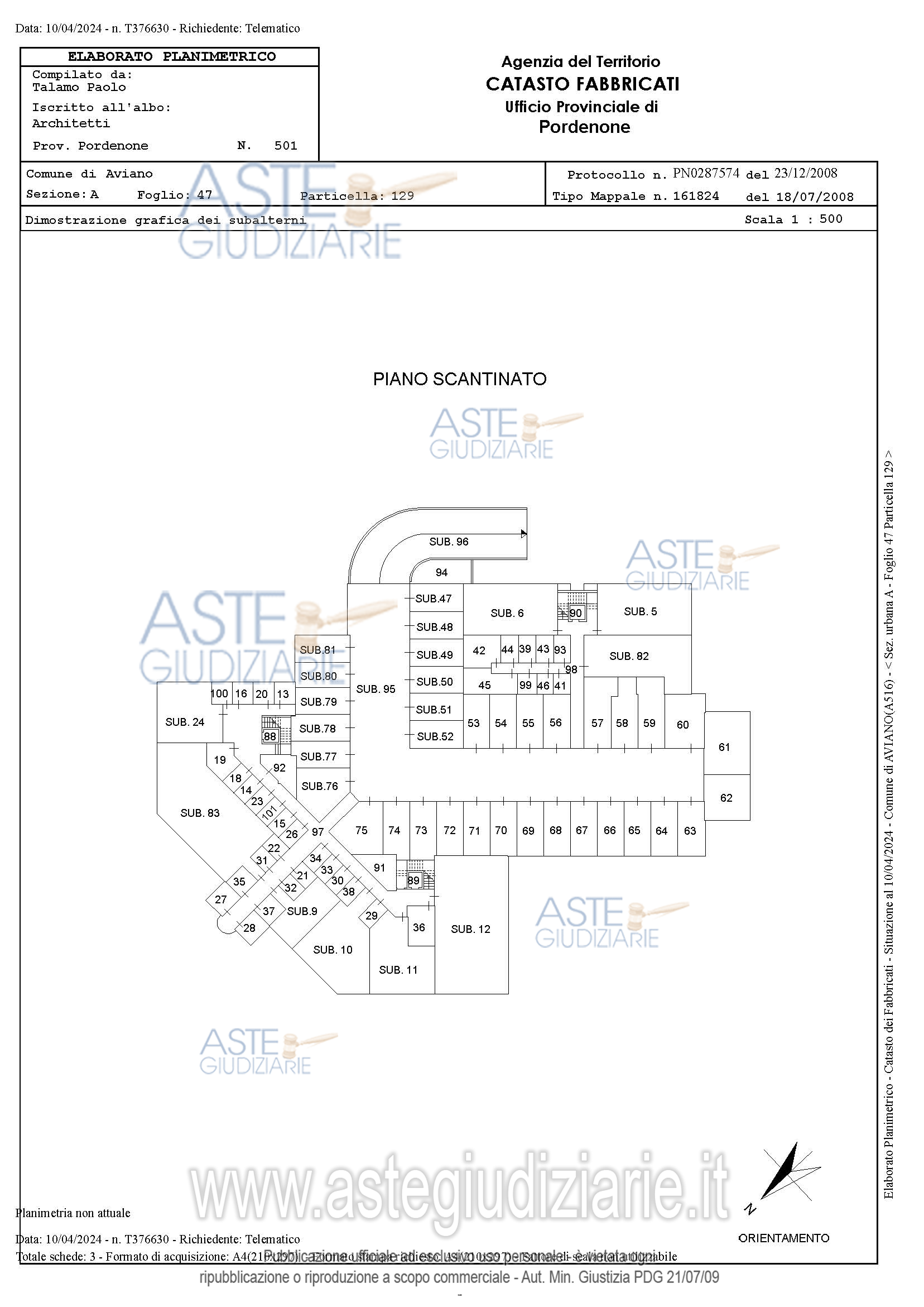Planimetria del bene