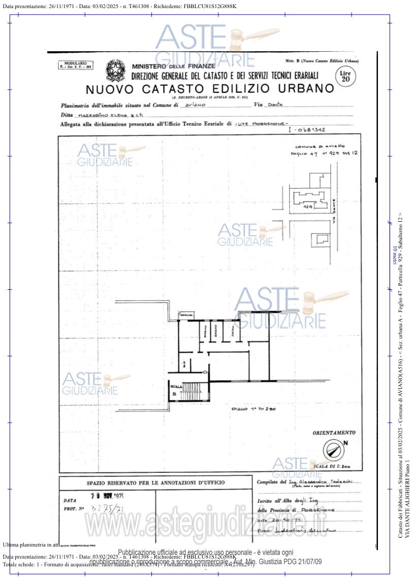 Planimetria del bene