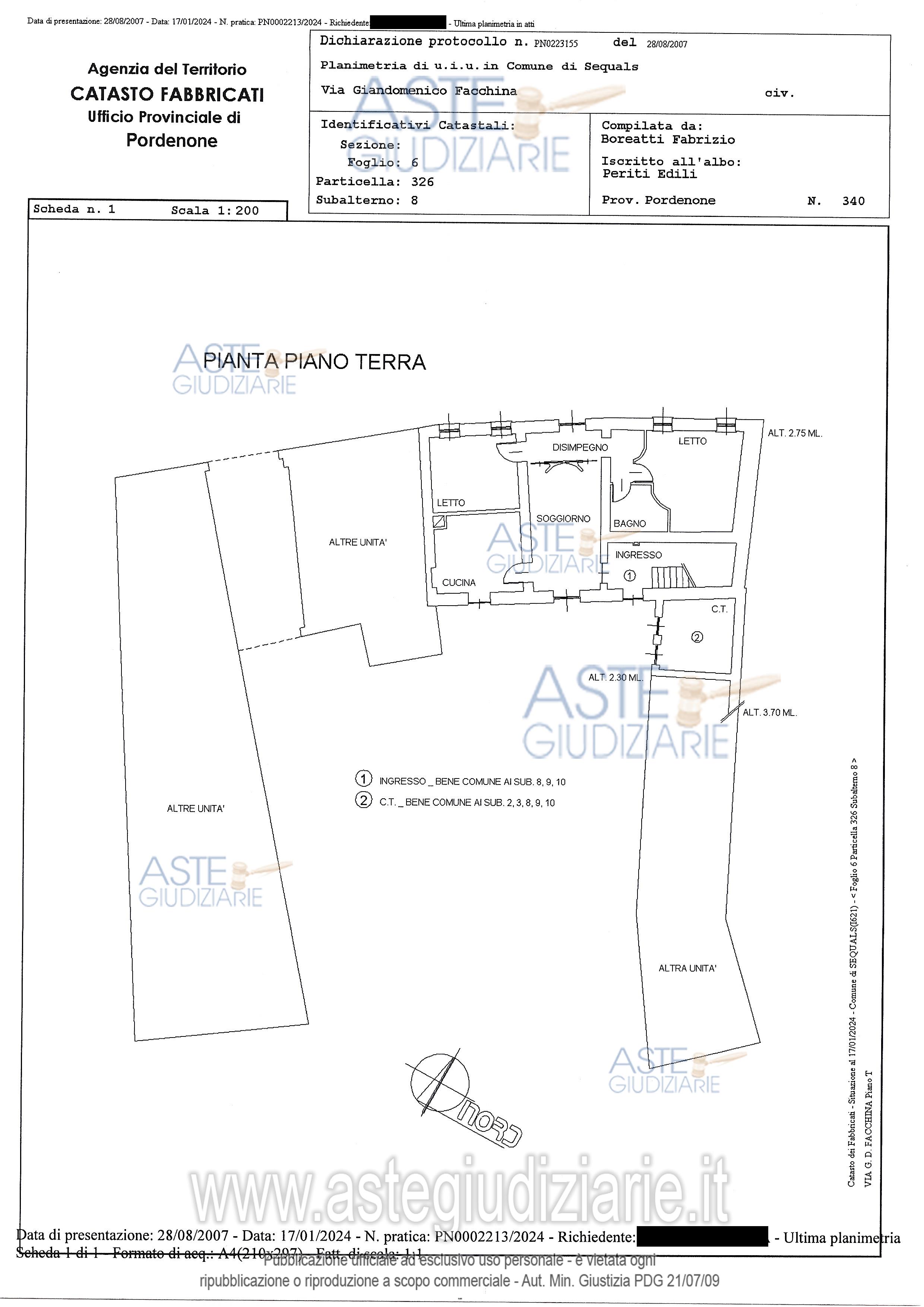 Planimetria del bene