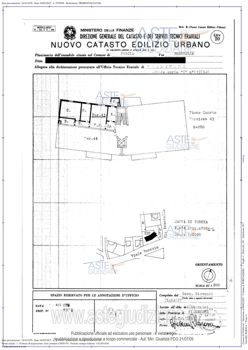 Planimetria del bene
