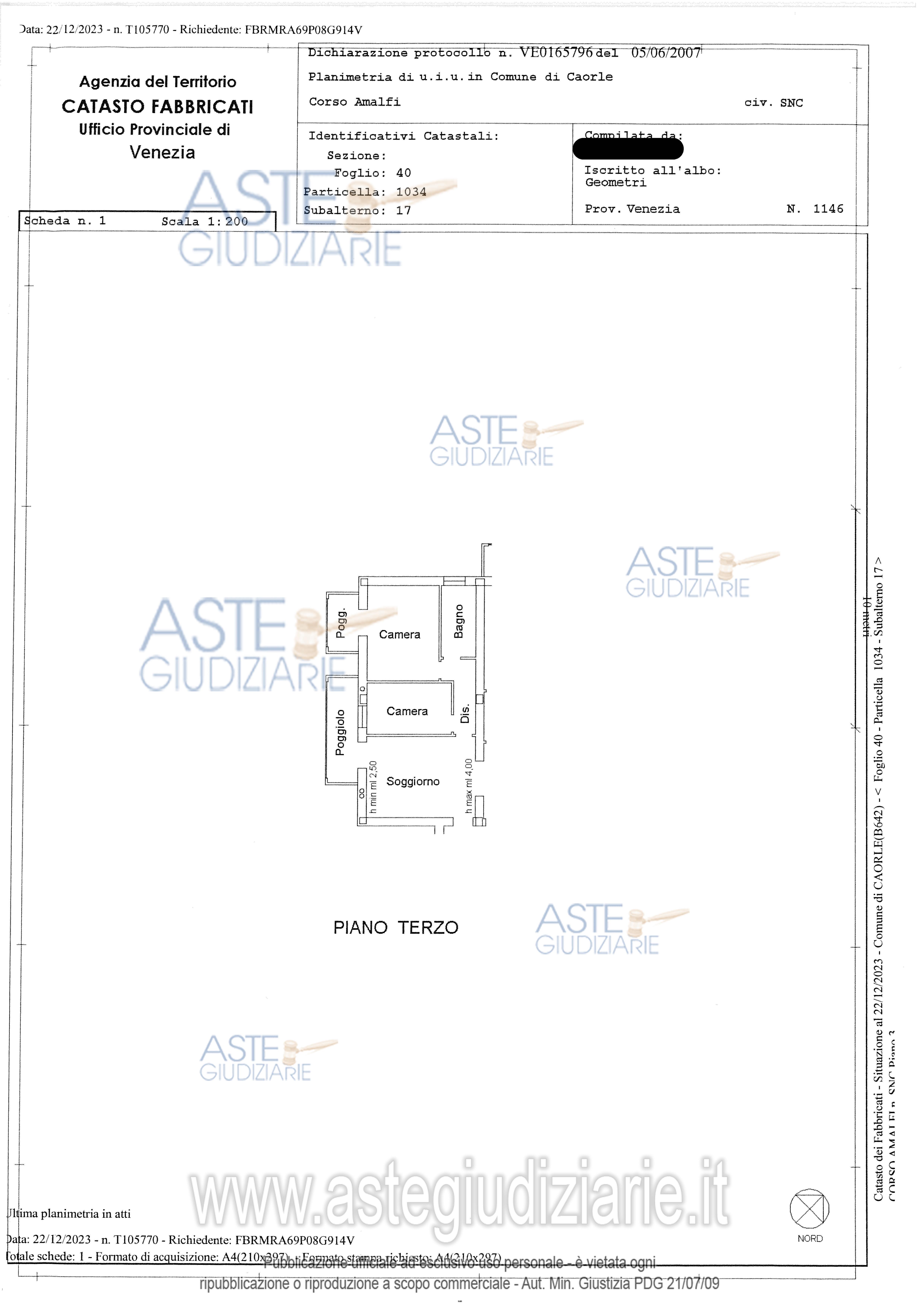 Planimetria del bene