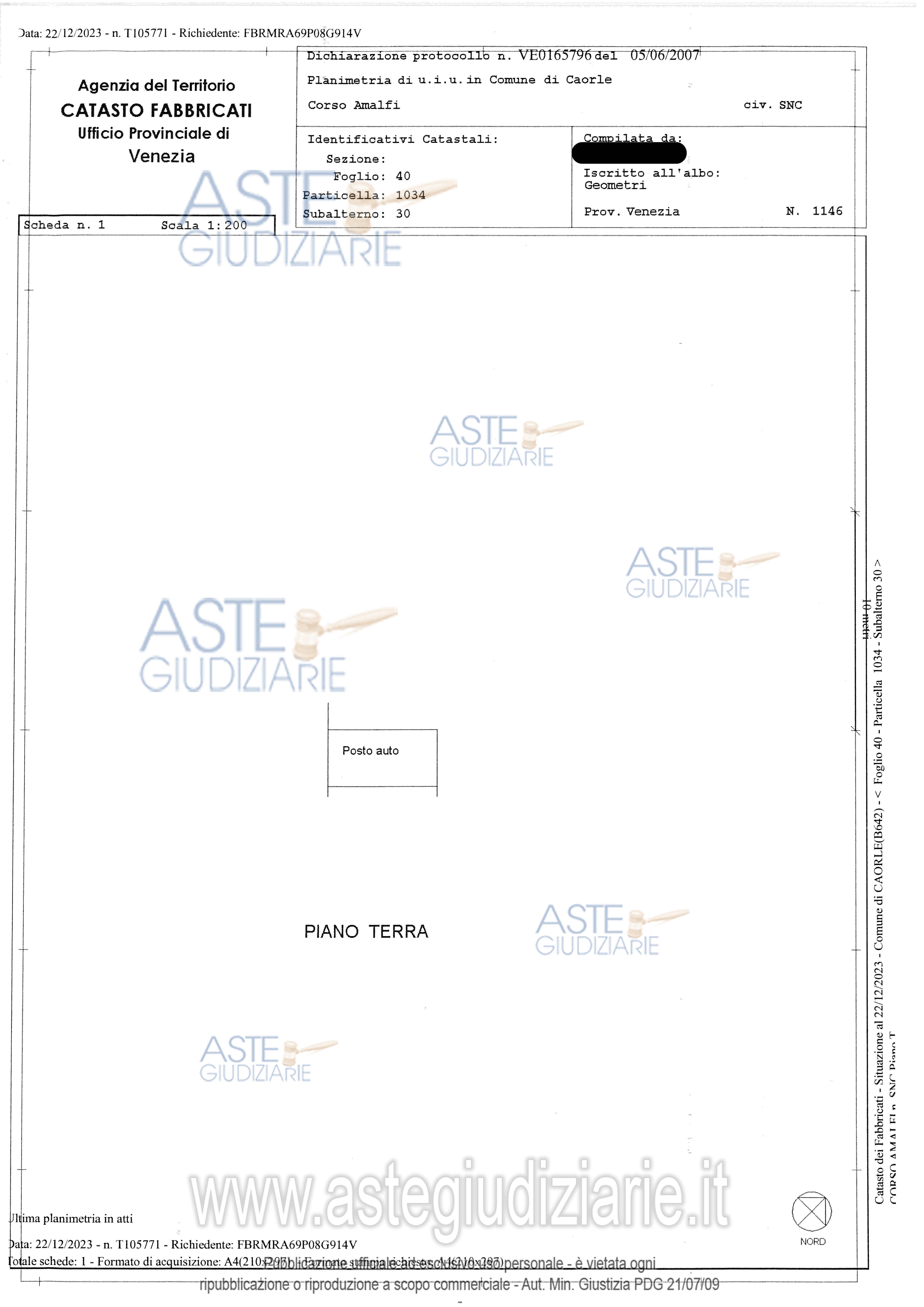 Planimetria del bene