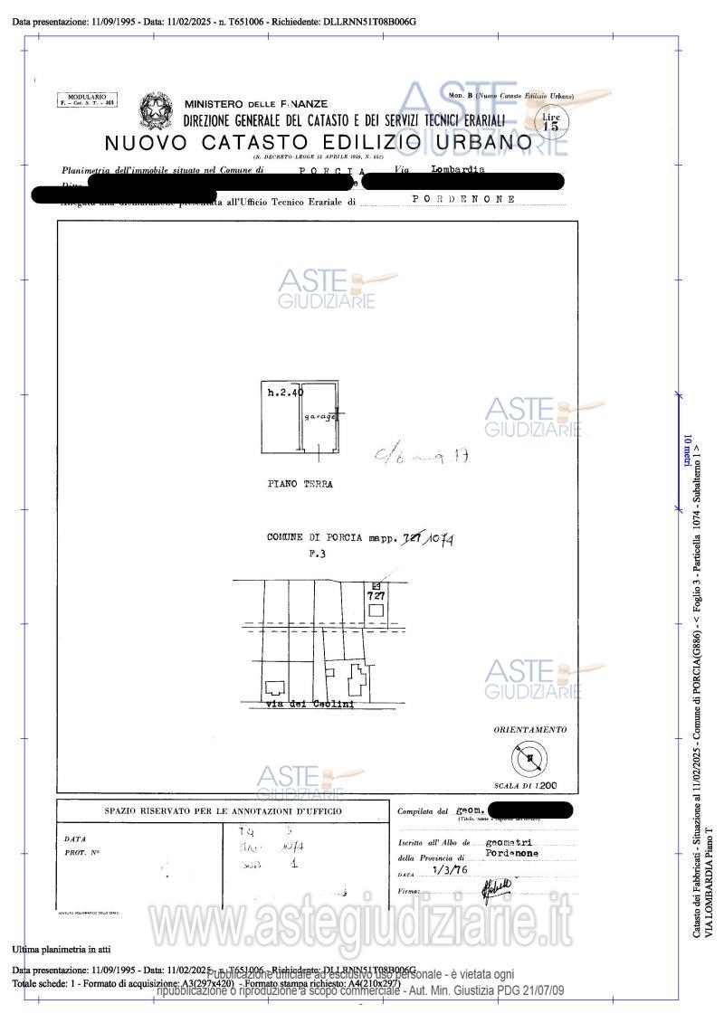 Planimetria del bene