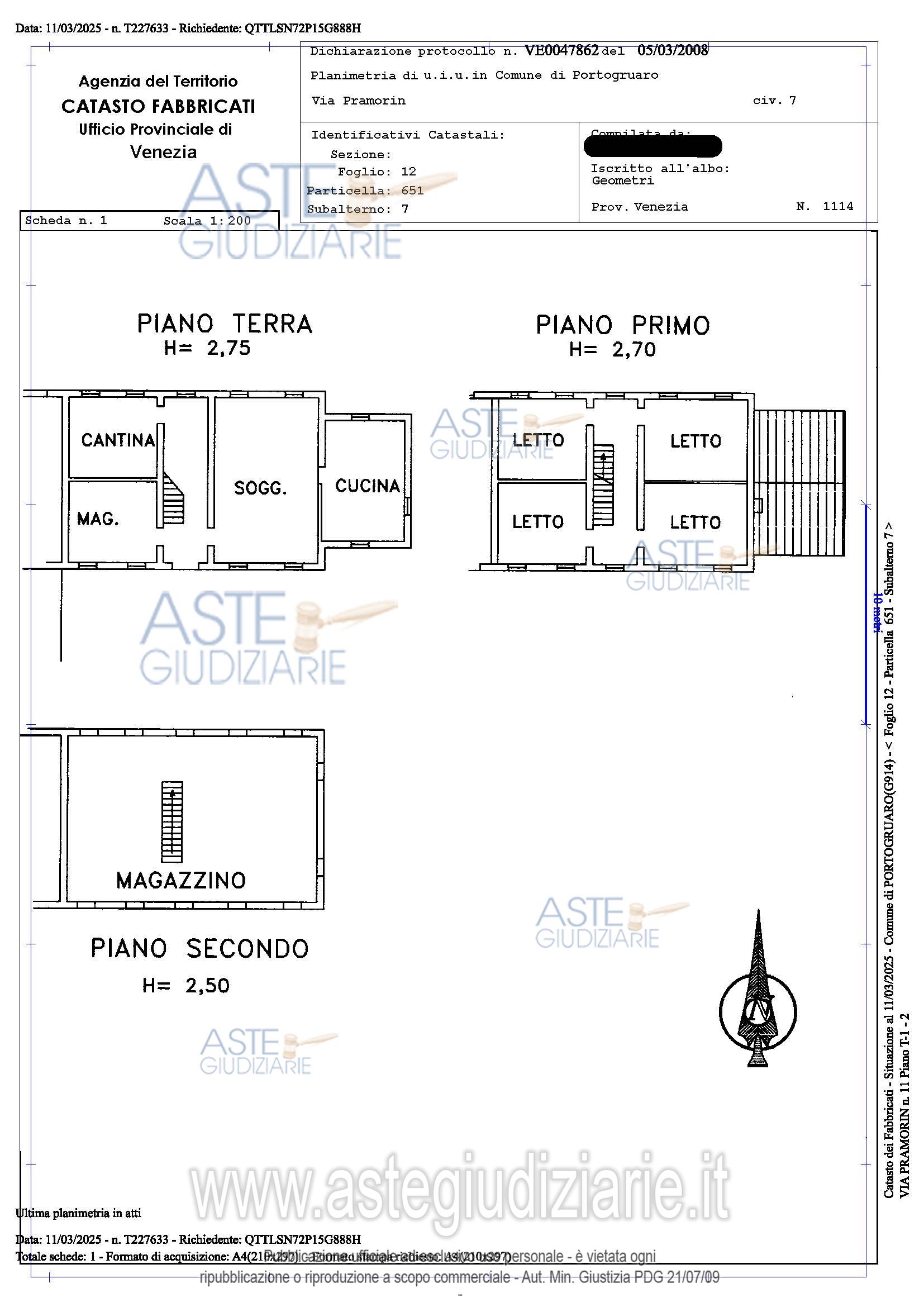 Planimetria del bene