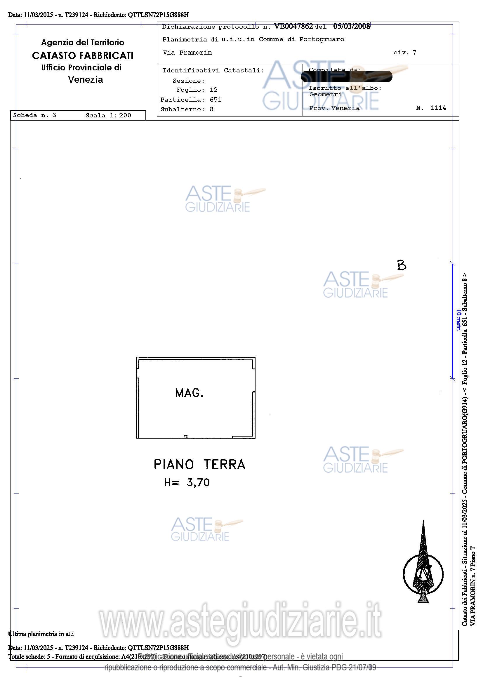 Planimetria del bene