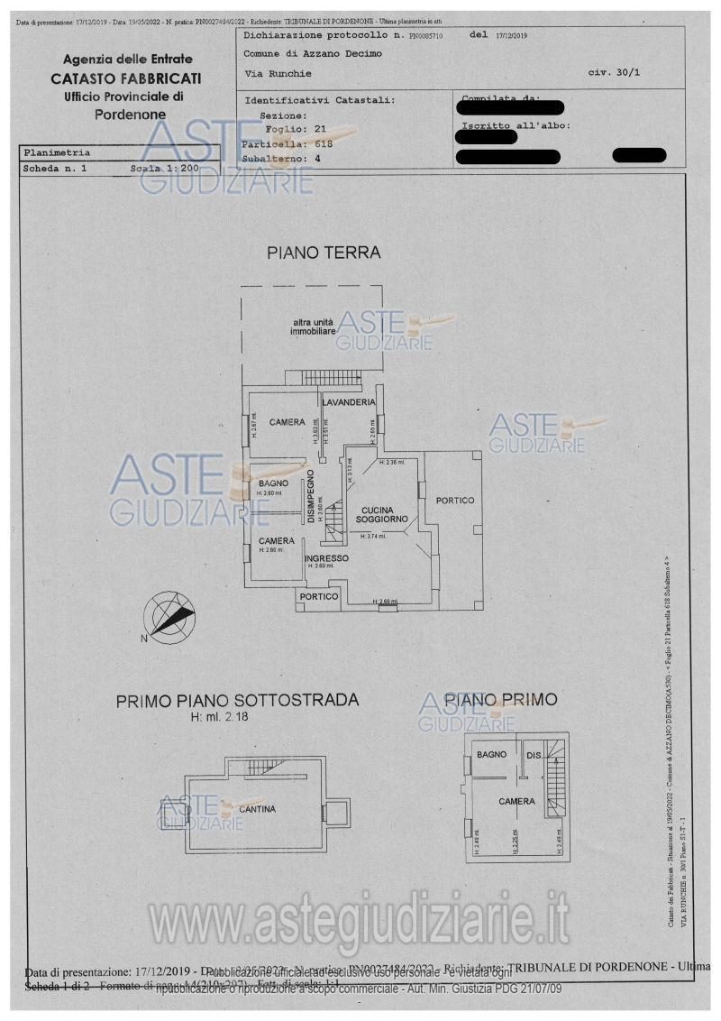 Planimetria del bene