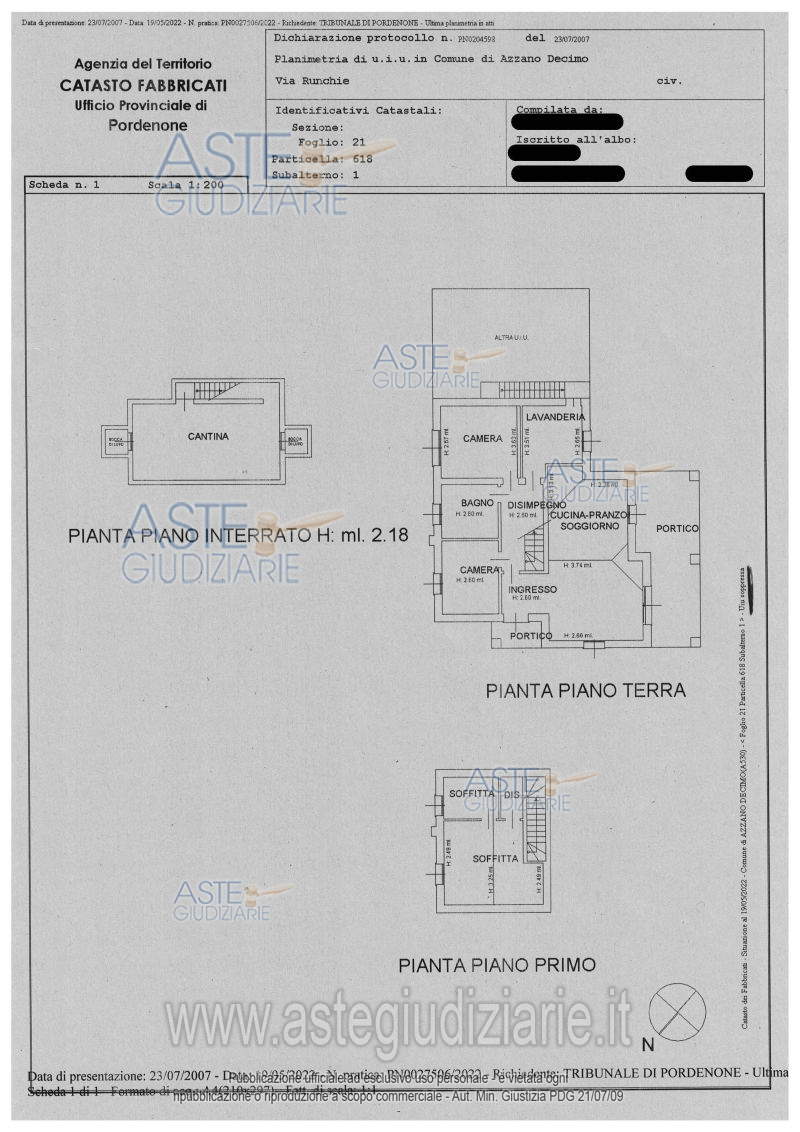 Planimetria del bene