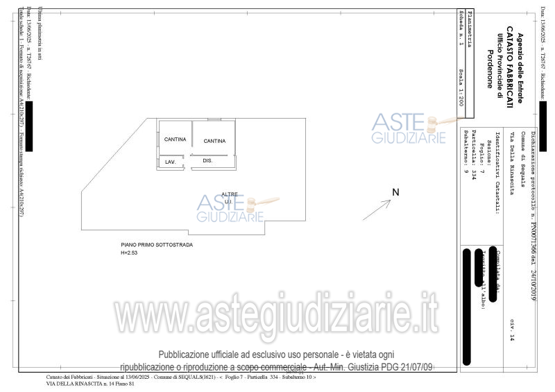 Planimetria del bene