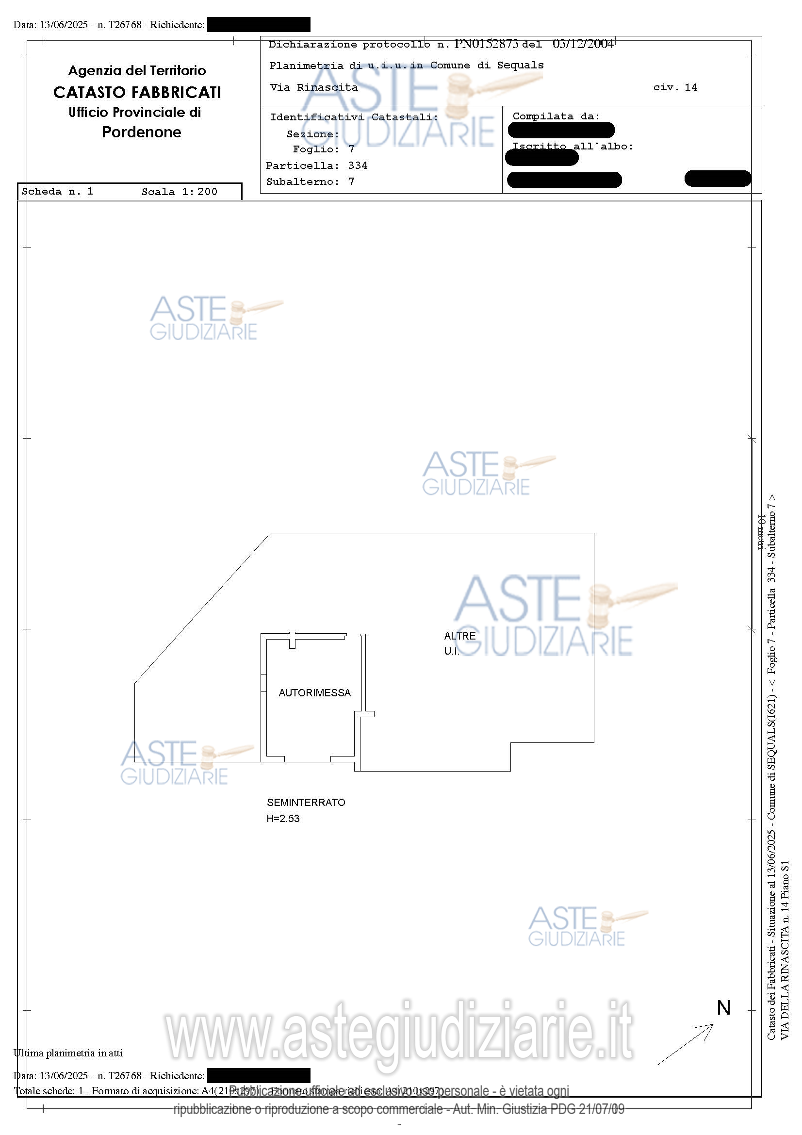 Planimetria del bene