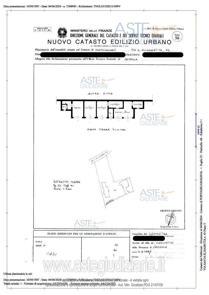 Planimetria del bene