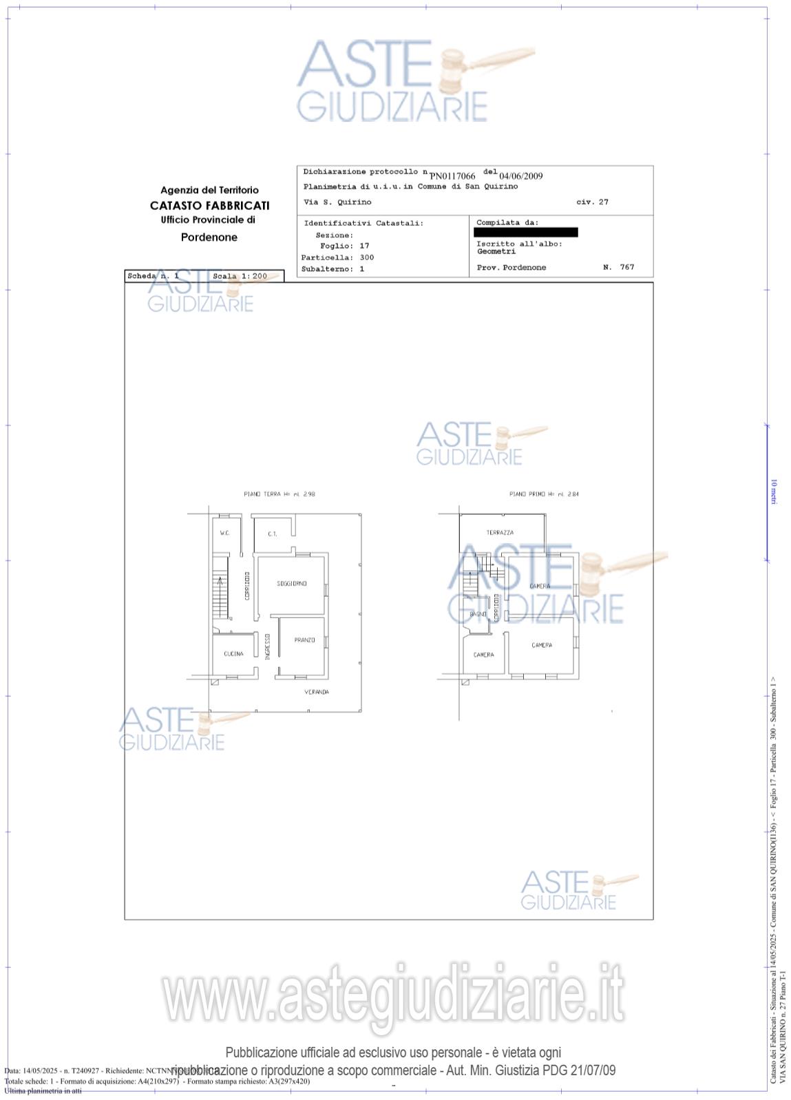 Planimetria del bene