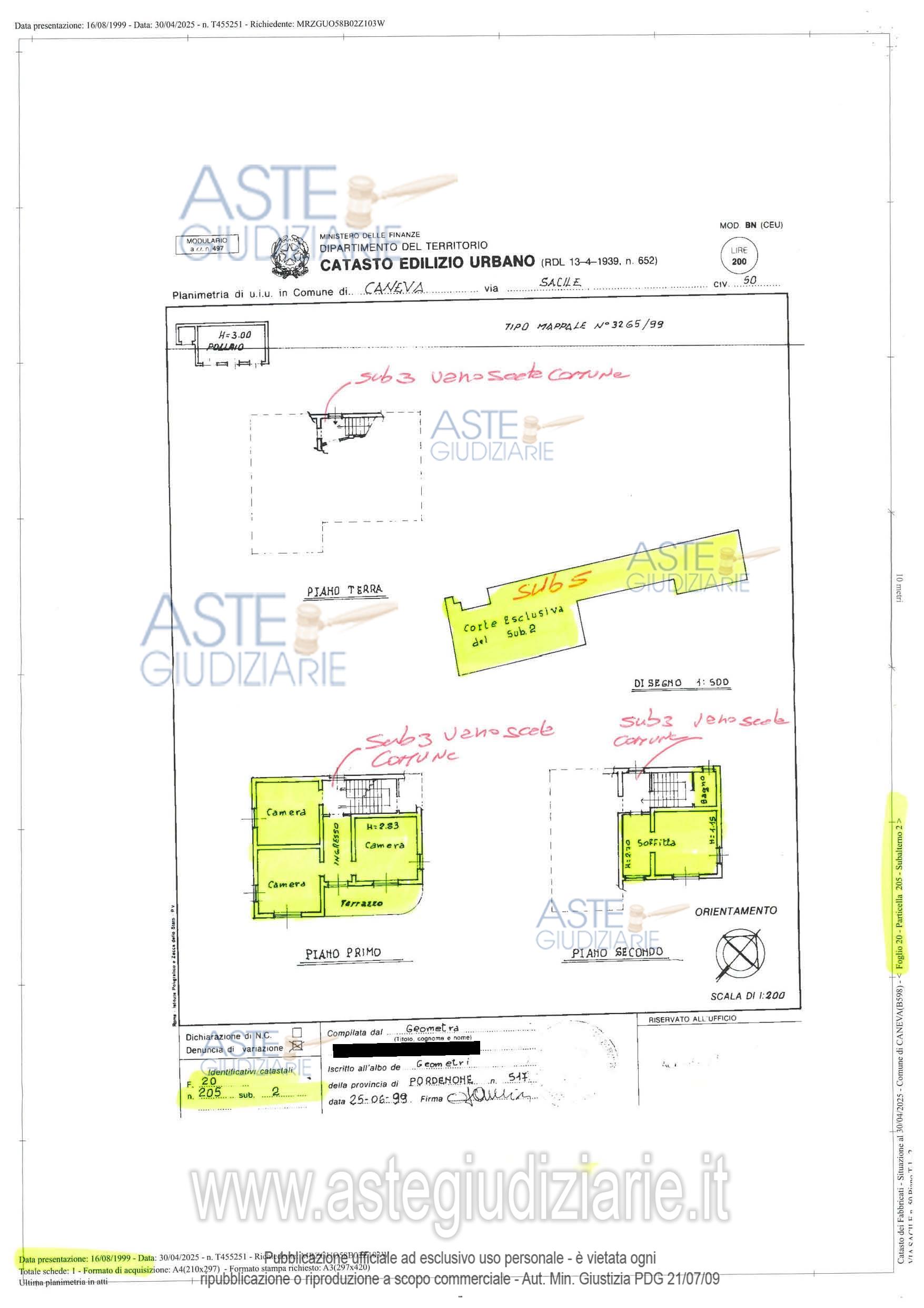 Planimetria del bene