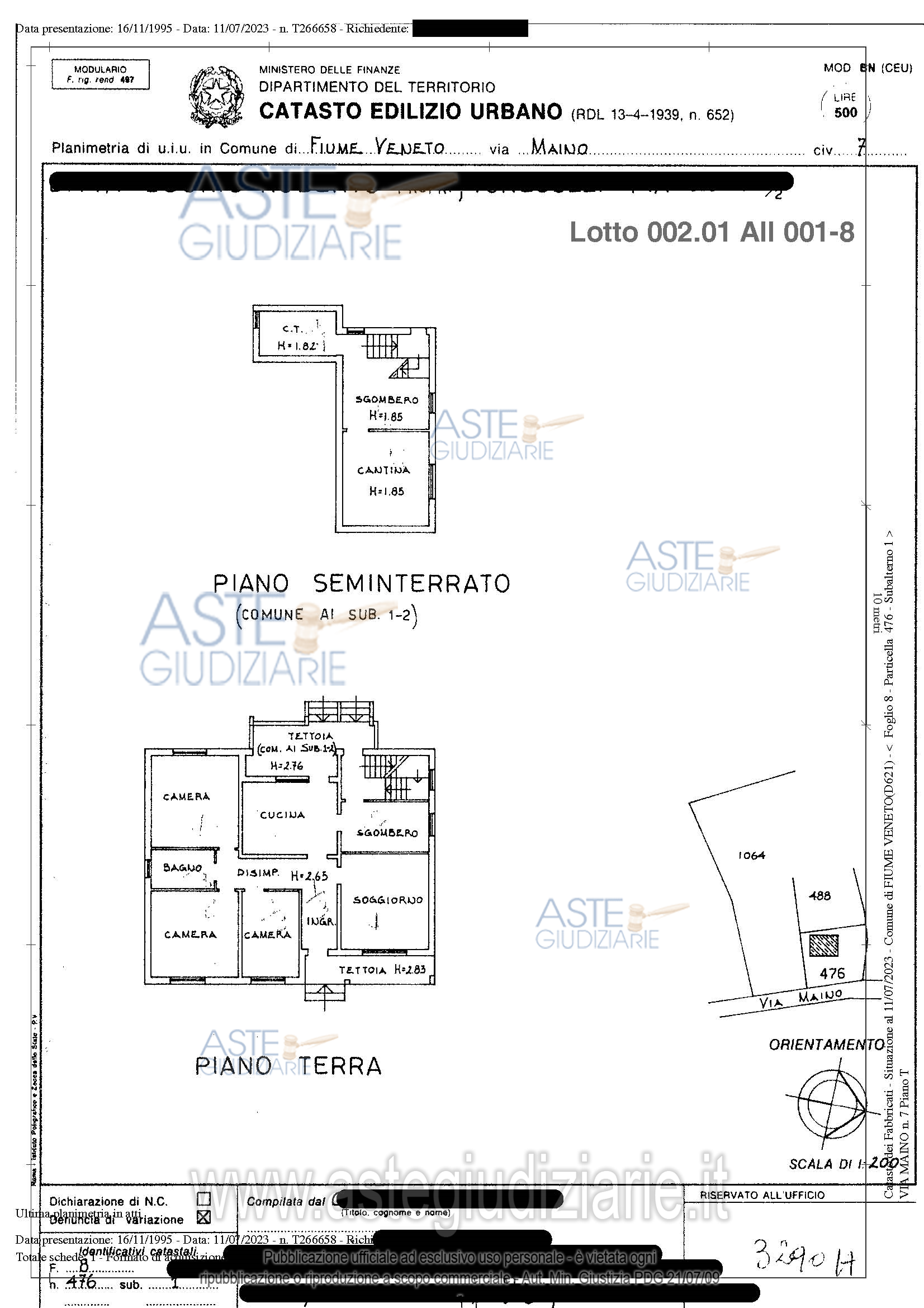 Planimetria del bene
