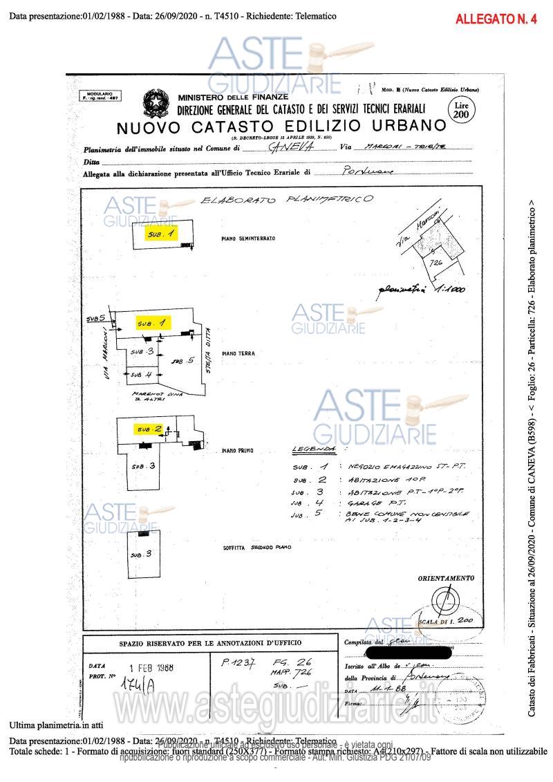 Planimetria del bene