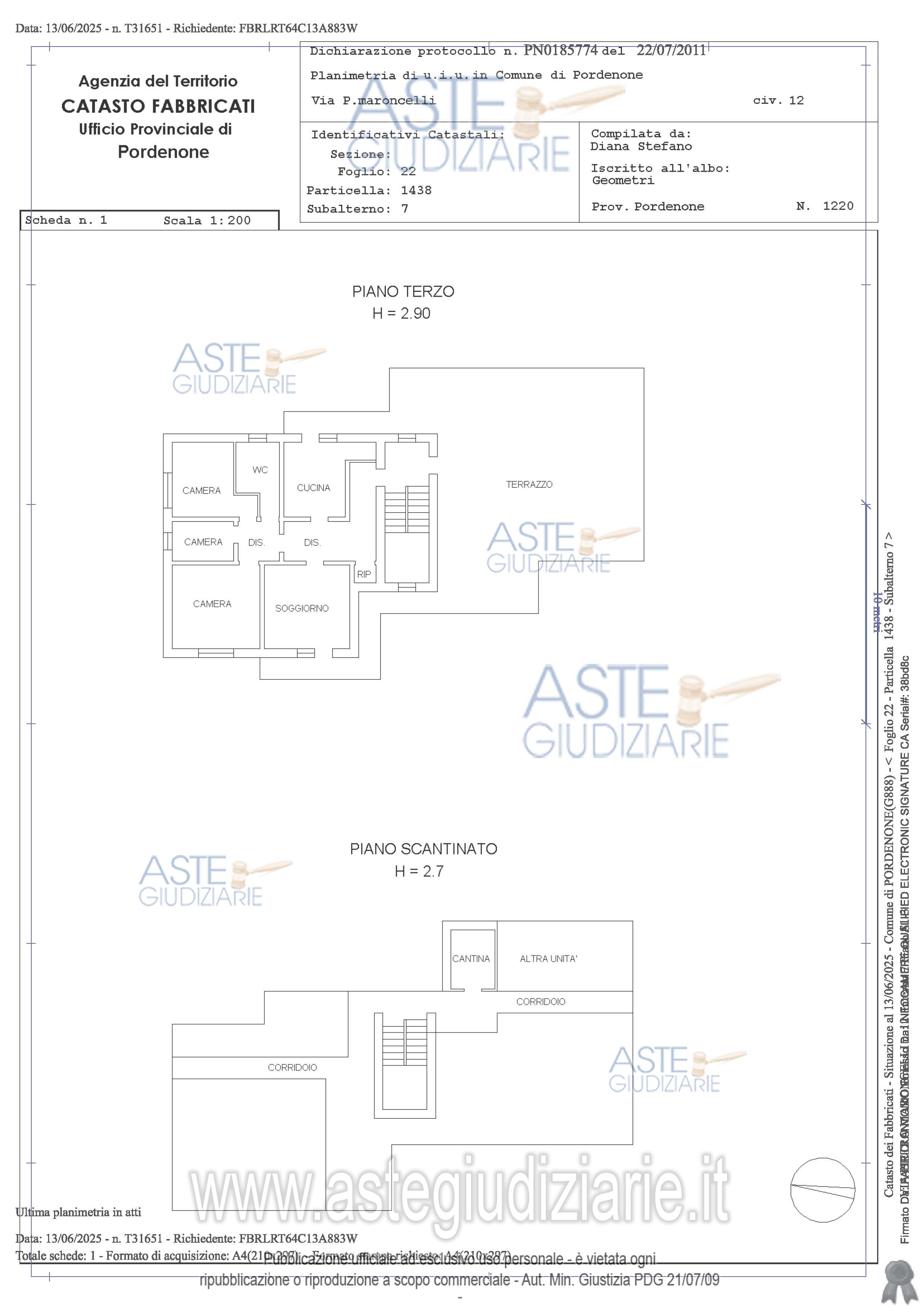 Planimetria del bene