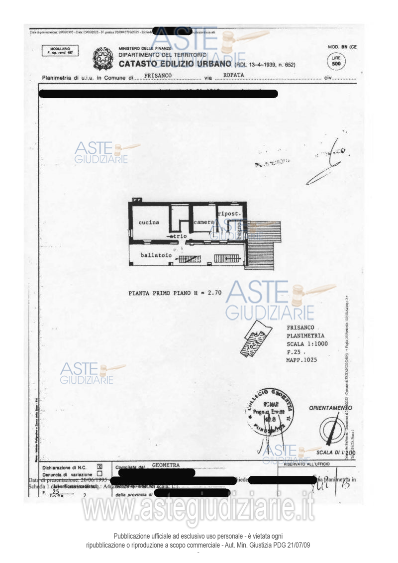 Planimetria del bene