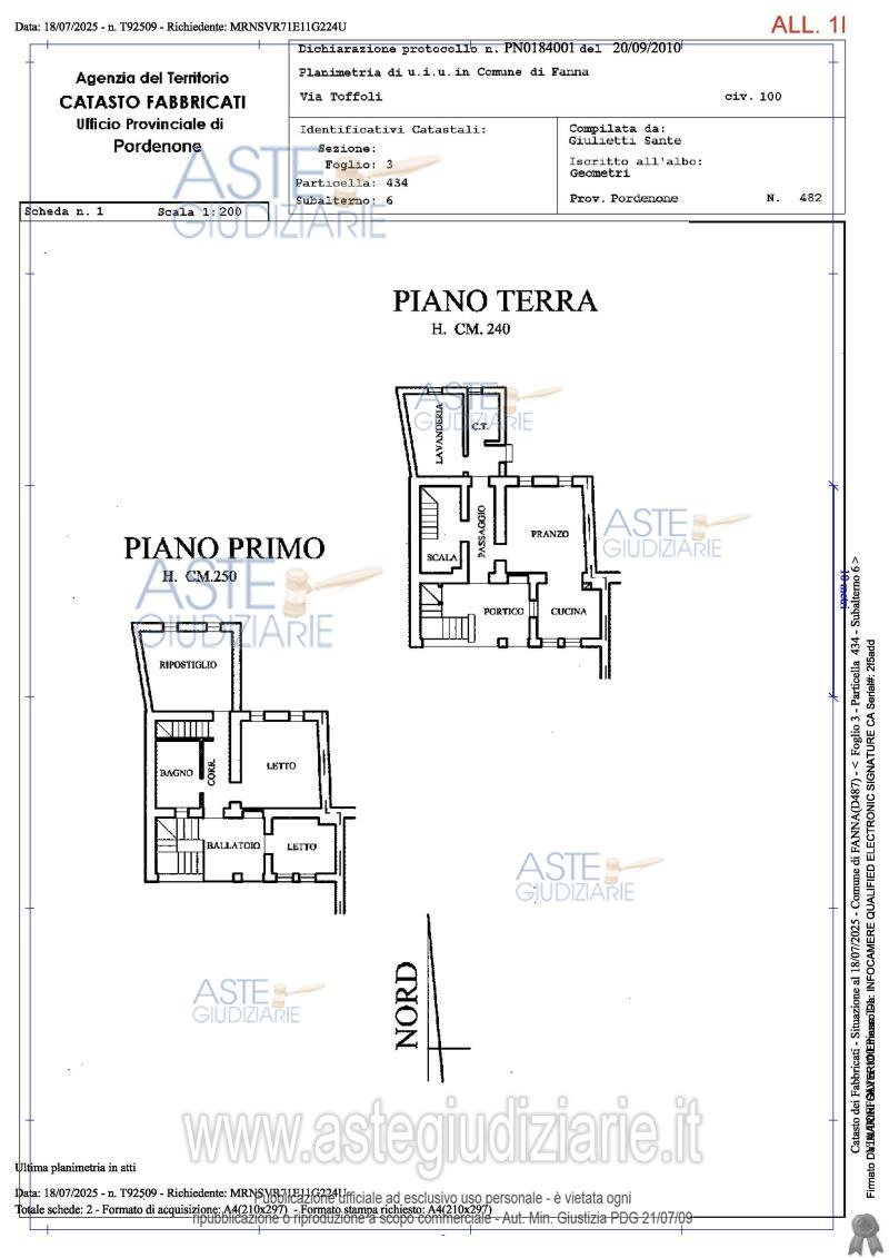 Planimetria del bene