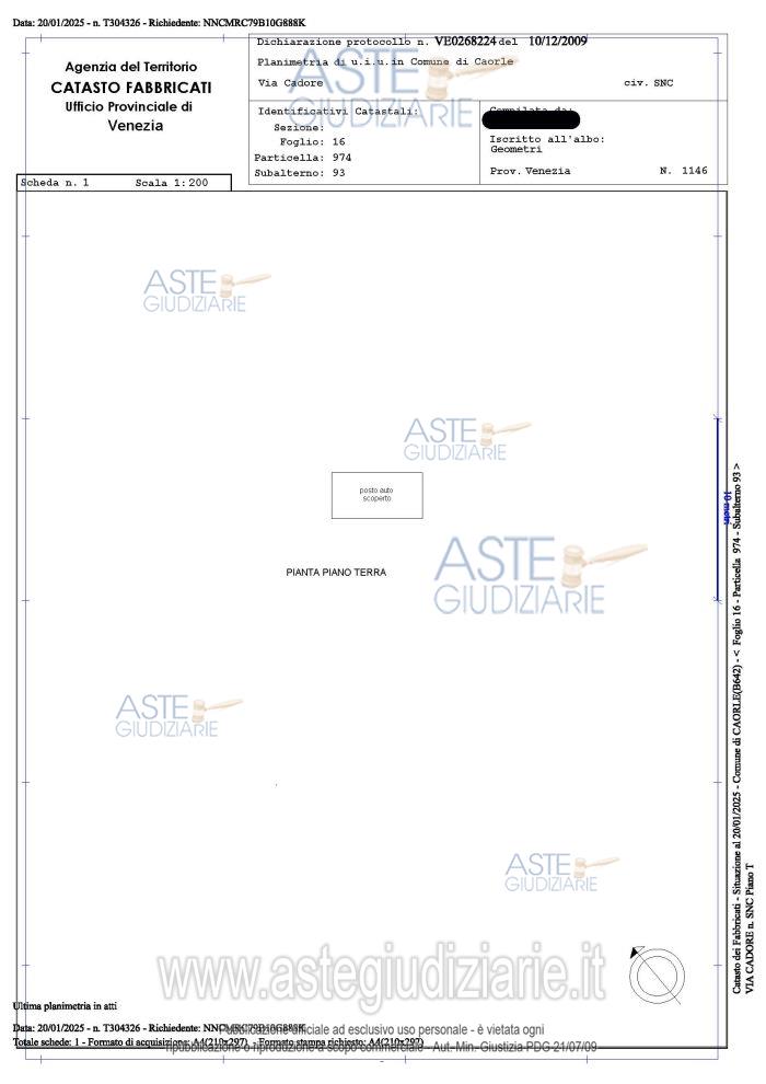 Planimetria del bene