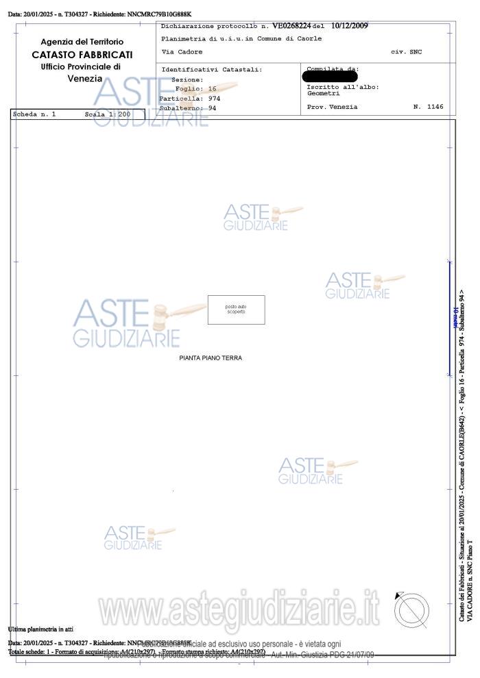 Planimetria del bene