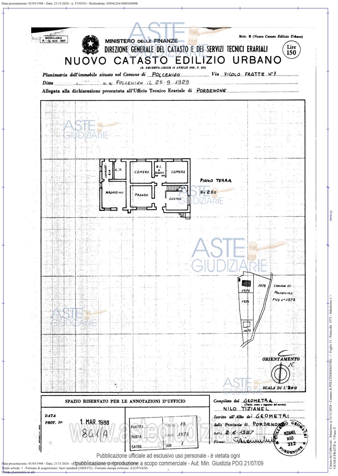 Planimetria del bene