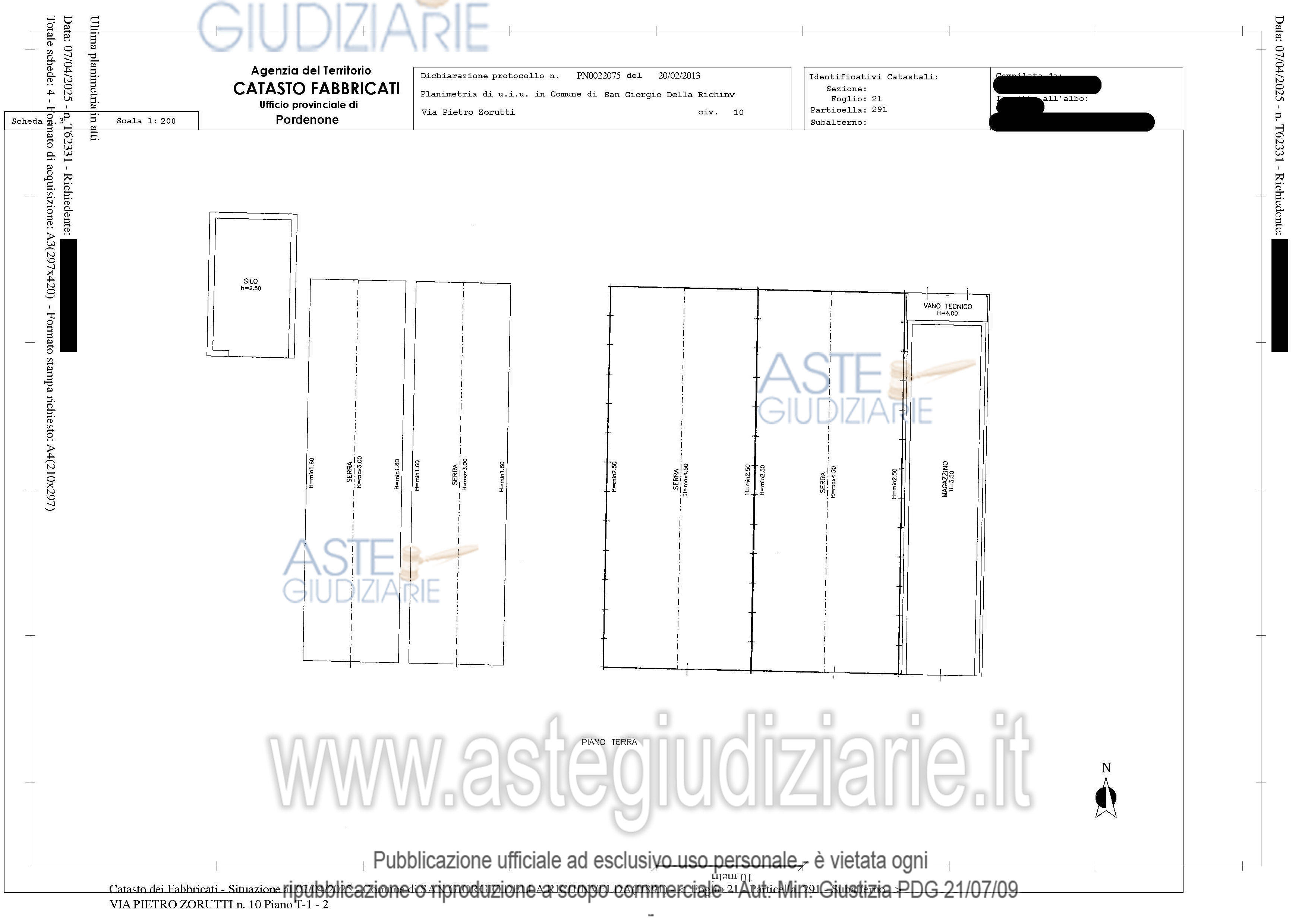 Planimetria del bene