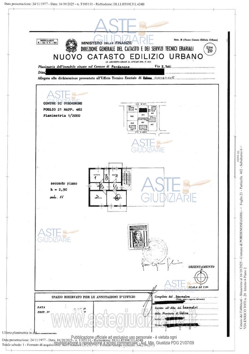 Planimetria del bene