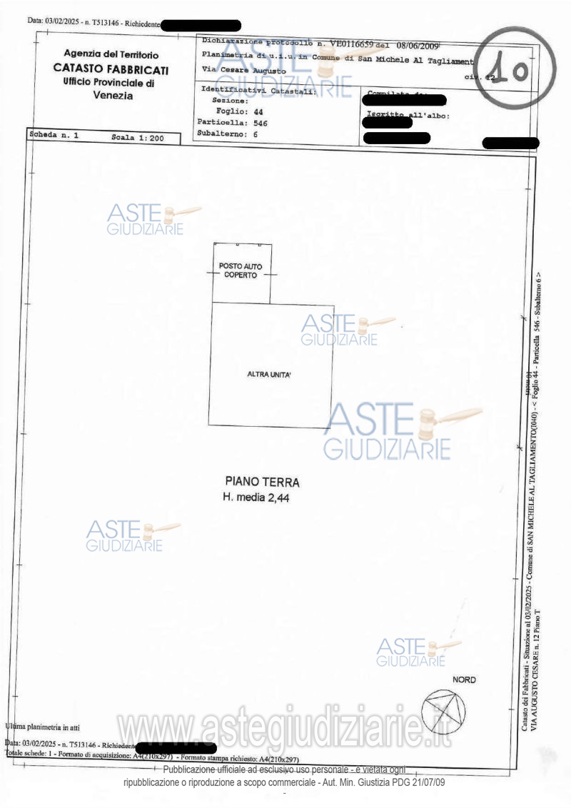 Planimetria del bene