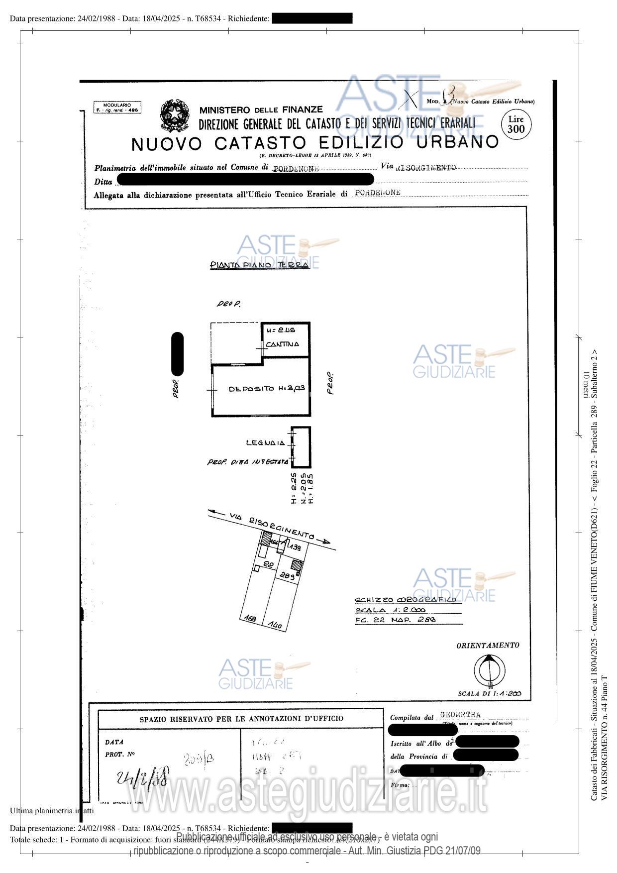Planimetria del bene
