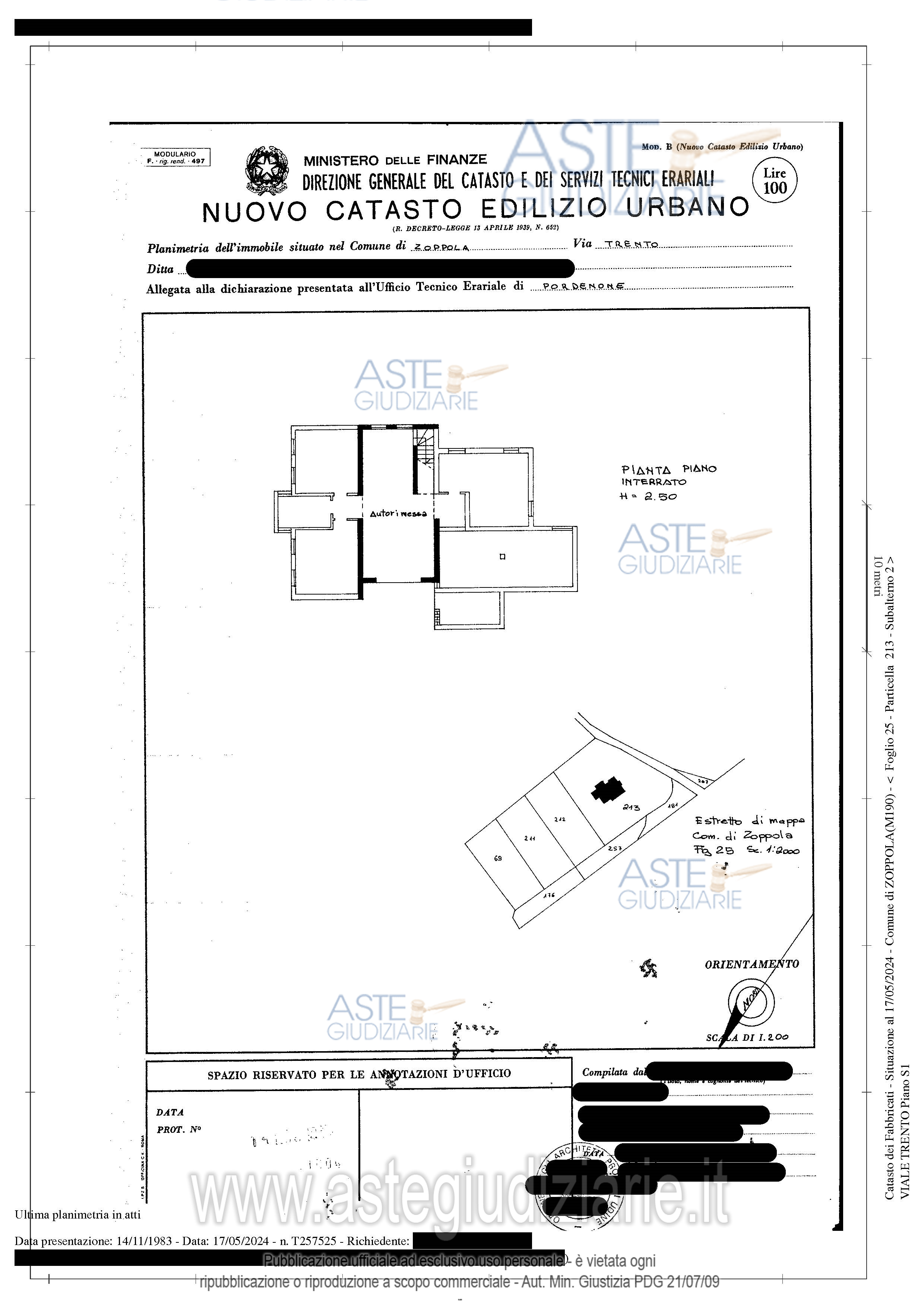 Planimetria del bene