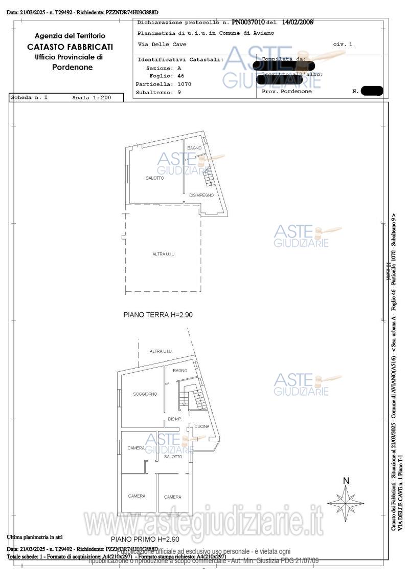 Planimetria del bene