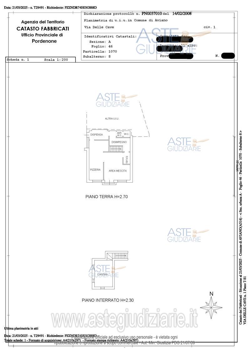 Planimetria del bene