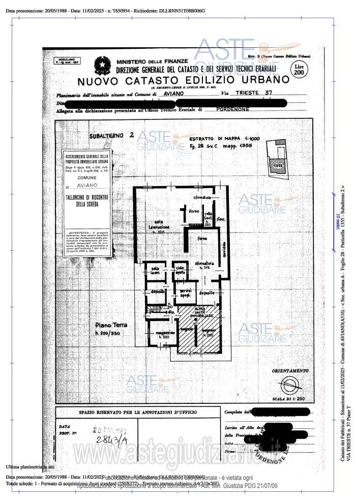 Planimetria del bene