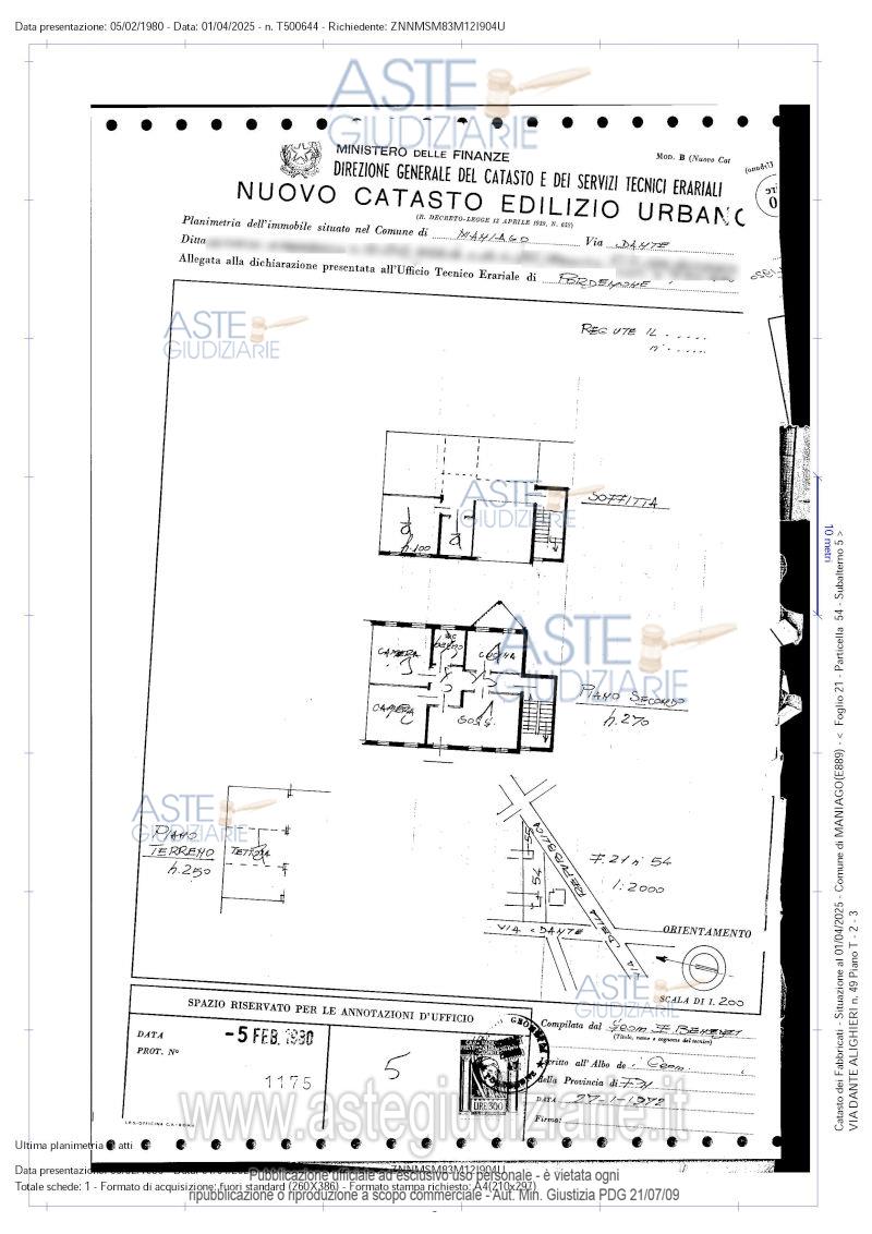 Planimetria del bene