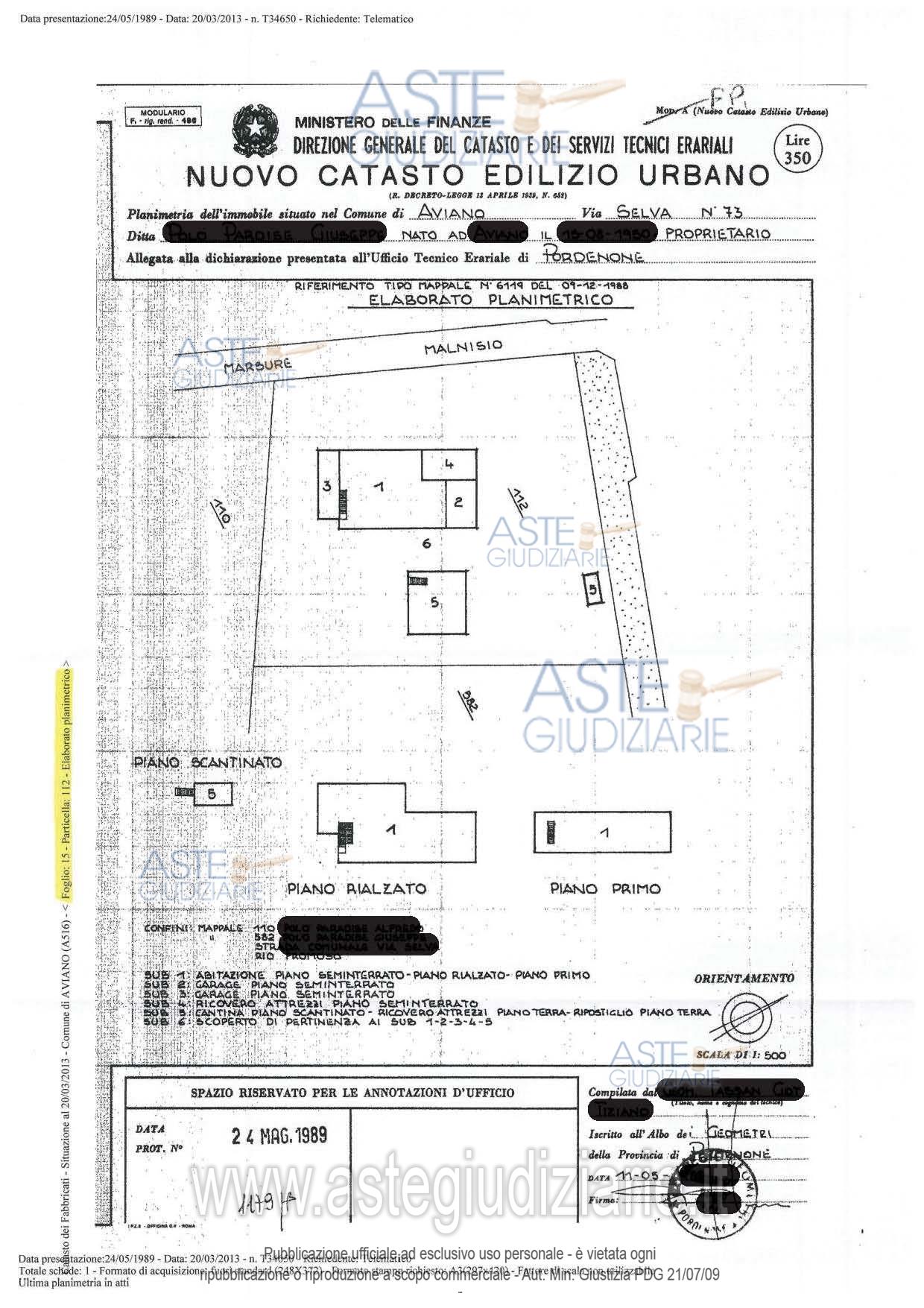 Planimetria del bene