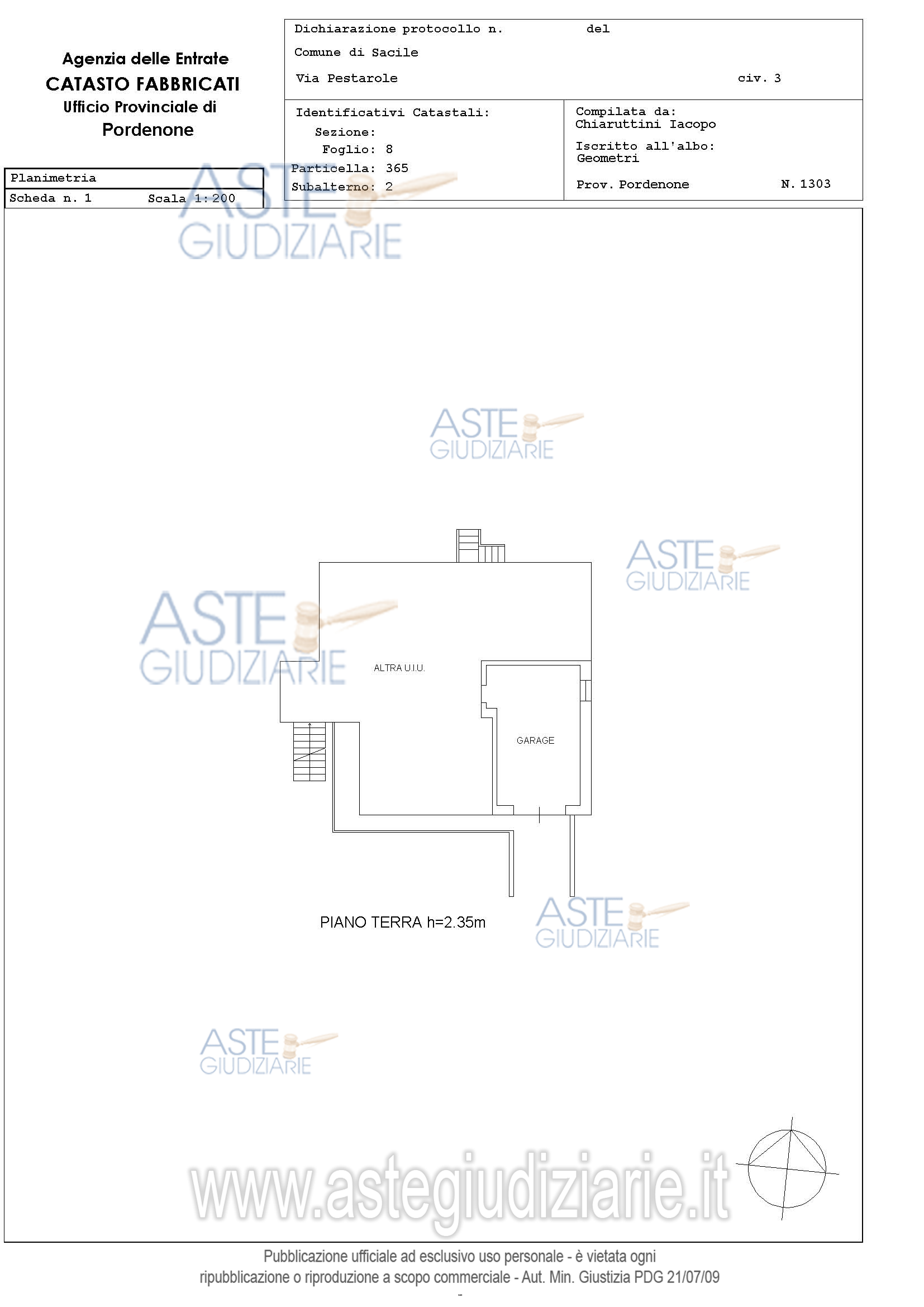 Planimetria del bene