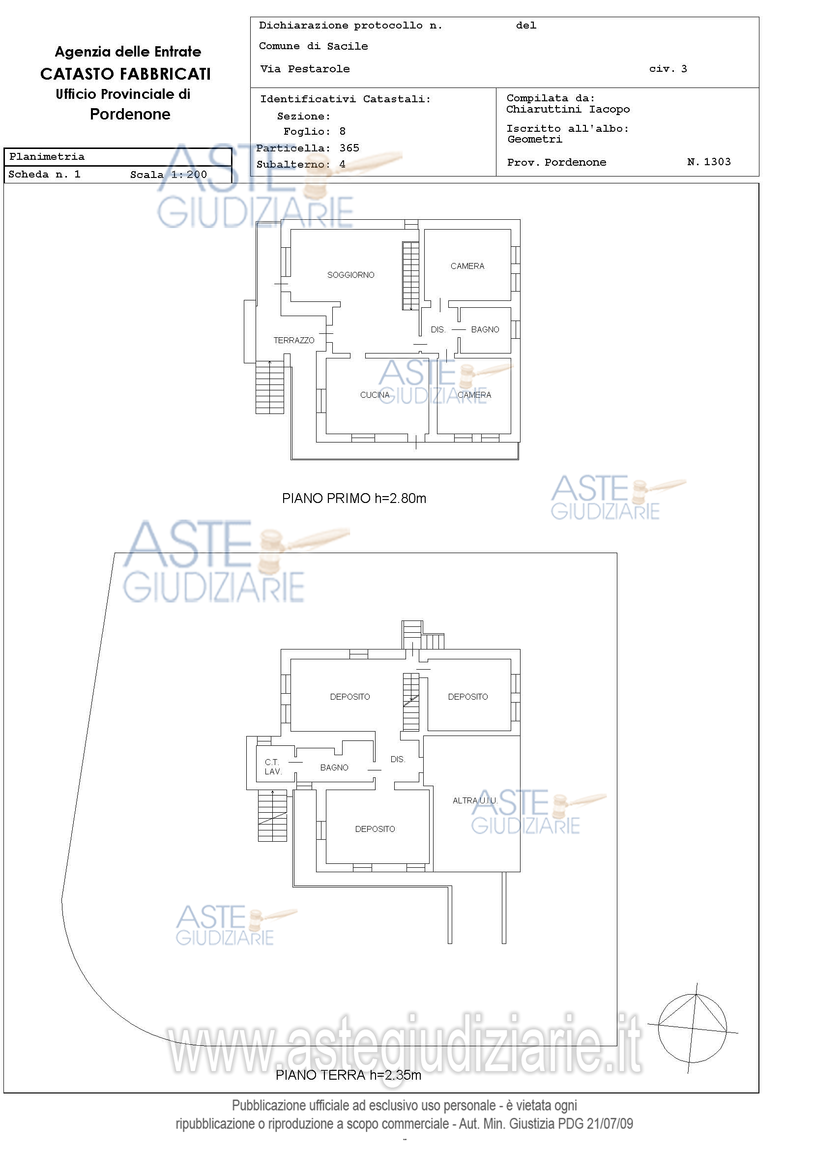 Planimetria del bene